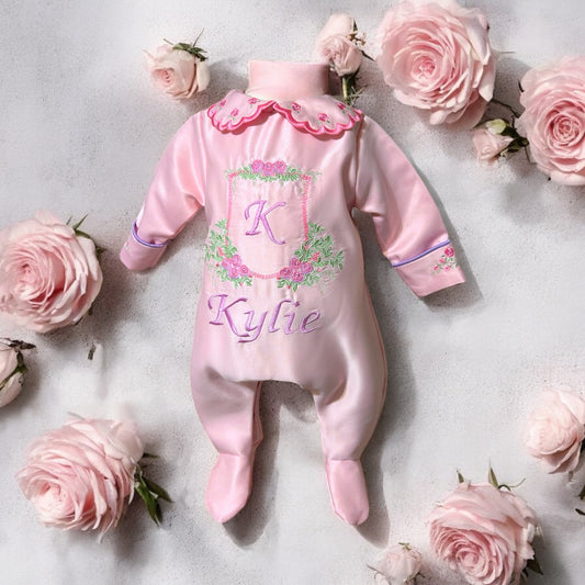 Baby grow and bonnet